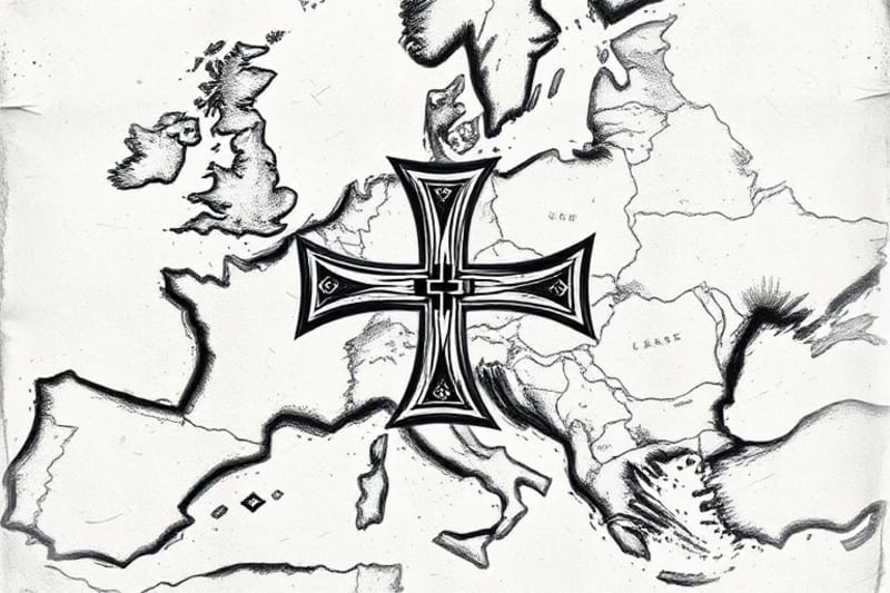 Mapa conceptual de la influencia templaria en Europa
