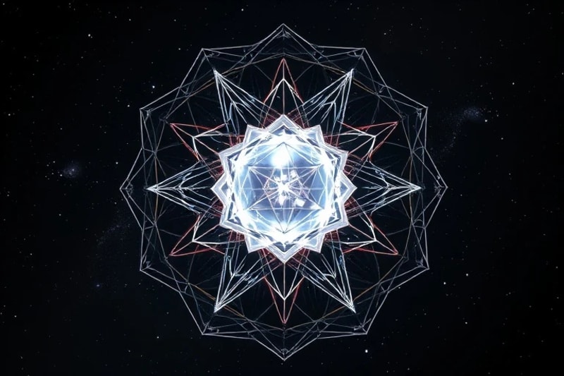 Abstract crystalline structure representing self-healing