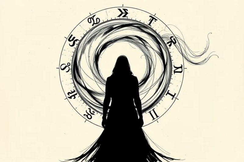 Artistic rendering exploring the hidden depths of the unconscious, reflecting the shadow aspects that emerge from a psychological and astrological perspective.