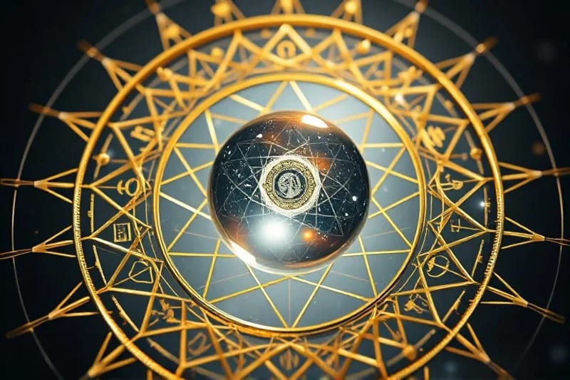 Symbolic depiction of integration and self-realization, illustrating the journey towards wholeness through understanding one's inner archetypes and cosmic blueprint.