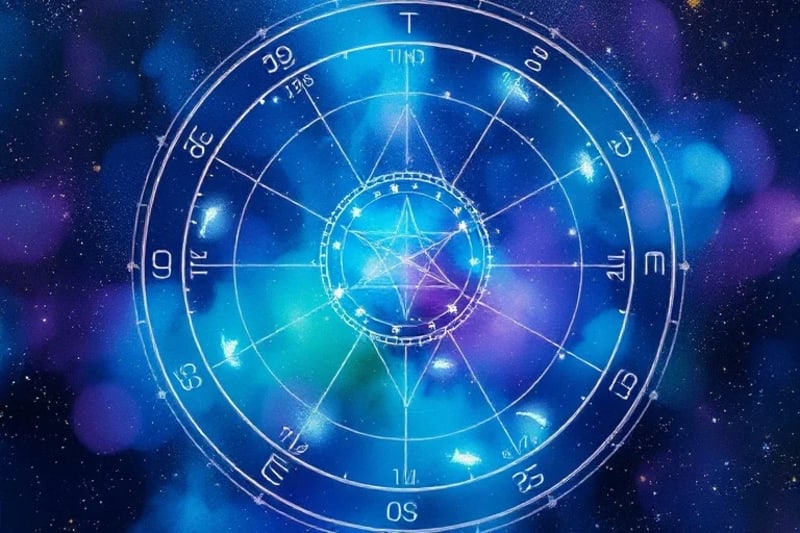 Pintura abstracta de patrones cósmicos y celulares con conexiones energéticas