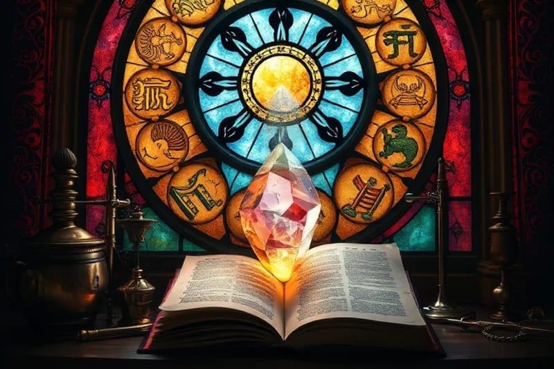 Ethereal, conceptual still life with antique scientific instruments intertwined with symbolic elements of intuition and physiological data.