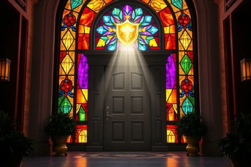 Representación conceptual de protección espiritual en un hogar