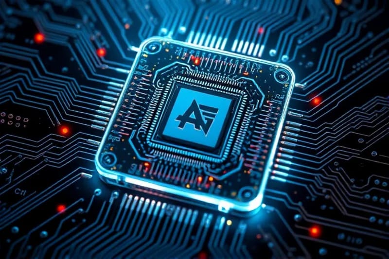 Procesador de computación cuántica emitiendo patrones de energía, dentro de un escudo protector