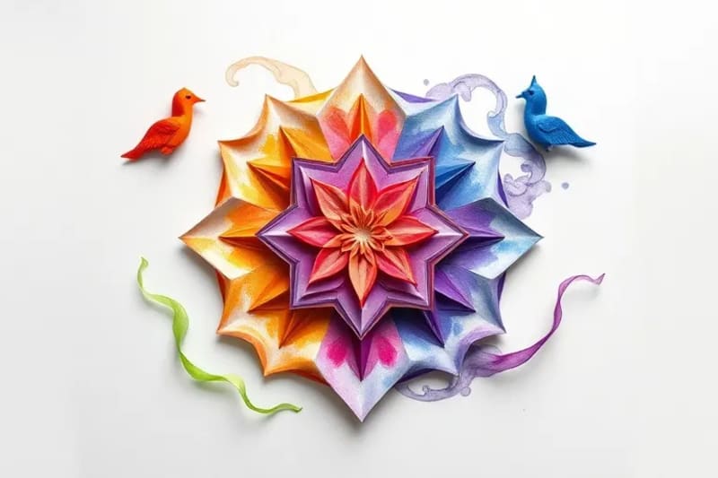 Pintura abstracta de acuarela representando el flujo de energía a través de los chakras