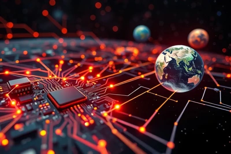 Red neuronal interplanetaria con planetas