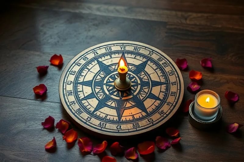 Astrolabe and modern elements symbolizing ancient and contemporary fusion