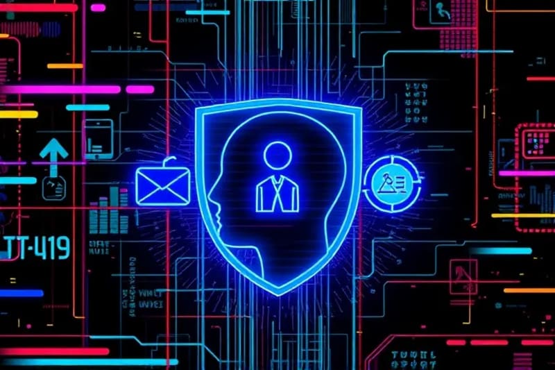 Escudo protector con cinco iconos que simbolizan derechos mentales