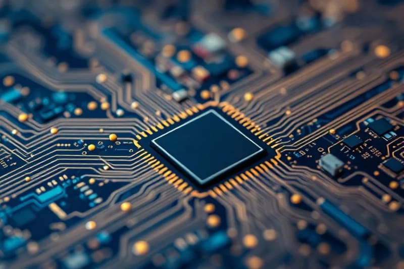 Composición abstracta que evoca la interconexión global y la transmisión de datos, utilizando líneas luminosas y formas geométricas que se entrelazan sobre un fondo oscuro, simbolizando la infraestructura invisible de las comunicaciones modernas. Elementos sutiles de engranajes o circuitos integrados pueden vislumbrarse.