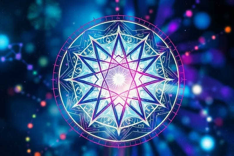 Abstract 3D render of geometric shapes and light, symbolizing the intricate vibrational structure of sound and its impact on biological systems.