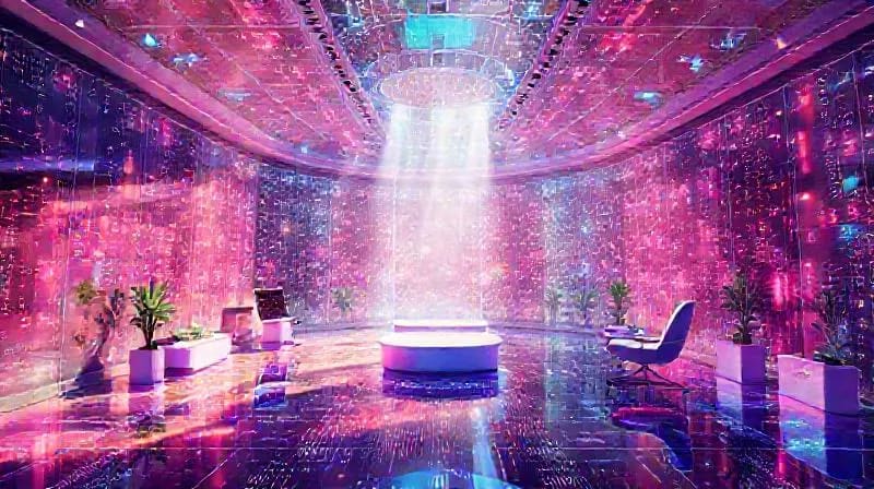 Vector art illustrating natural light, biophilia, acoustics, and ergonomics in design