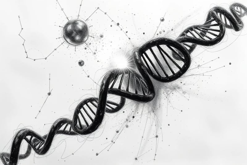 Intricate cellular structure with cosmic light interaction