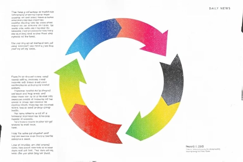 Vector art illustrating circular economy principles with blockchain blocks.