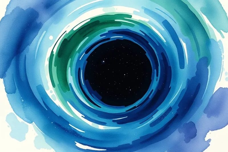 Abstract depiction of warped spacetime and gravitational effects
