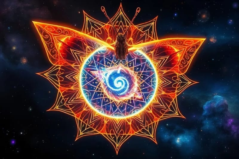 Imagen conceptual de un capullo abriéndose para liberar una energía transformadora, simbolizando la metamorfosis psicológica.