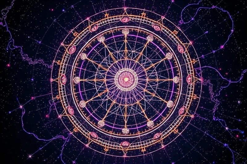 Interconnected glowing threads forming complex patterns