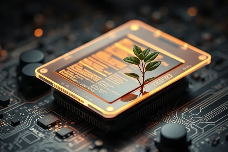 Digital tablet with smart contract and recycled materials