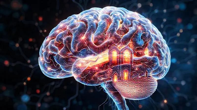 Representación artística de la conexión entre el cerebro y el diseño espacial