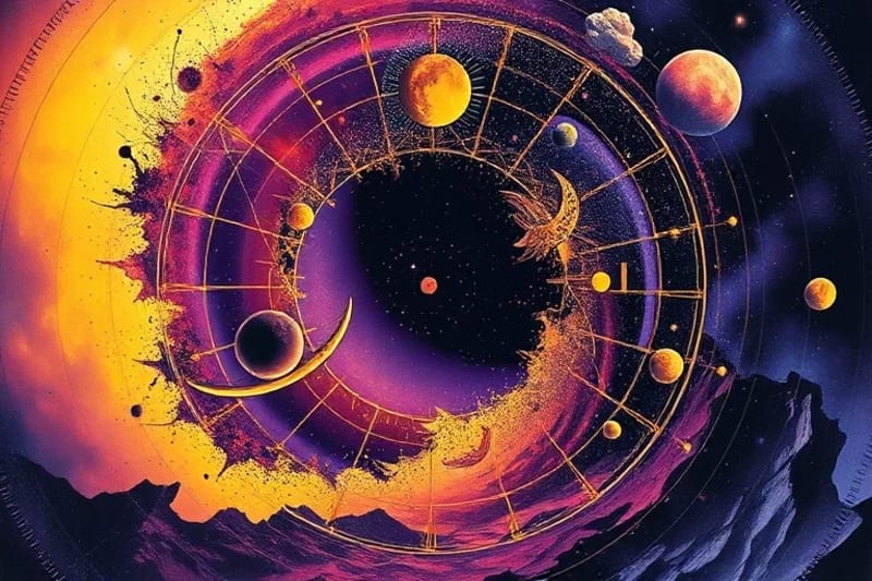 Geometric and organic forms intertwining, symbolizing inner transformation and regeneration