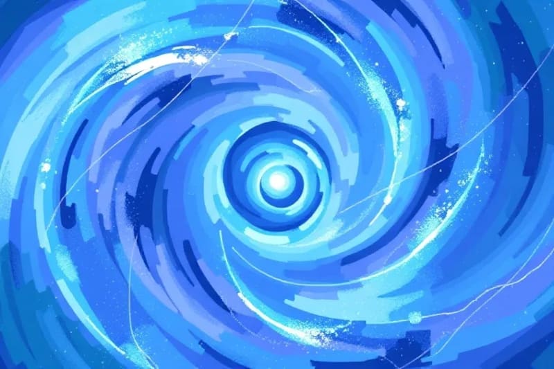 Abstract energy patterns symbolizing inner peace and a balanced mind.