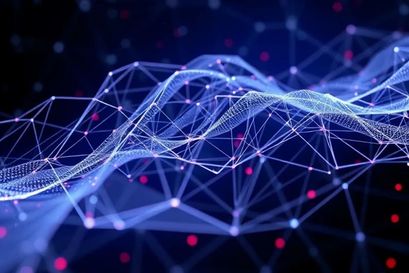 Representación abstracta de la tecnología de comunicación segura y el salto de frecuencia