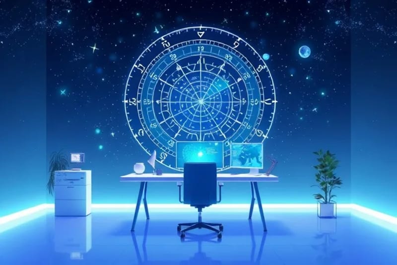 Representación abstracta de un espacio de trabajo digital armonioso
