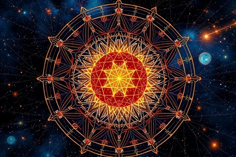 Digital painting of interconnected human figures forming a neural network