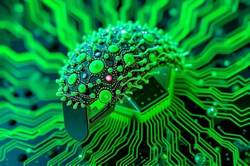 Red neuronal de inteligencia artificial creando figuras abstractas