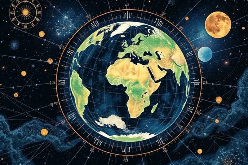Futuristic holographic projection of a global social network with nodes and lines, emanating from a glowing AI core above a stylized Earth.