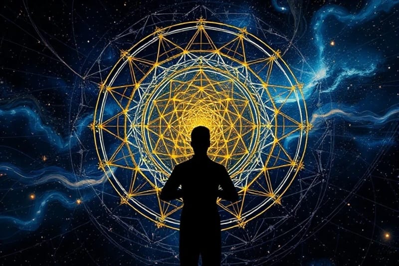Abstract planetary alignment digital art