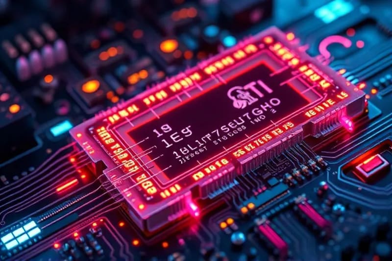 Representación 3D de algoritmos criptográficos post-cuánticos, mostrando estructuras matemáticas complejas y bloques de código entrelazados con texturas metálicas y neón, simbolizando protección de datos.