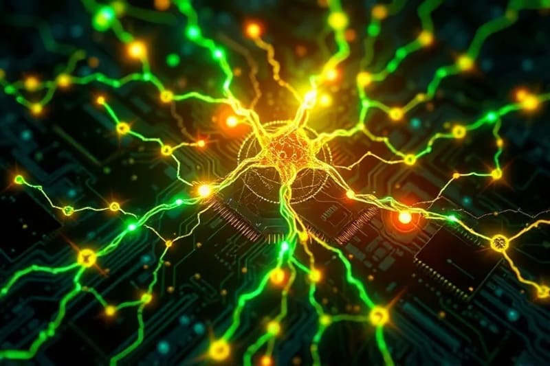 Abstract digital art showing interconnected neural and endocrine networks