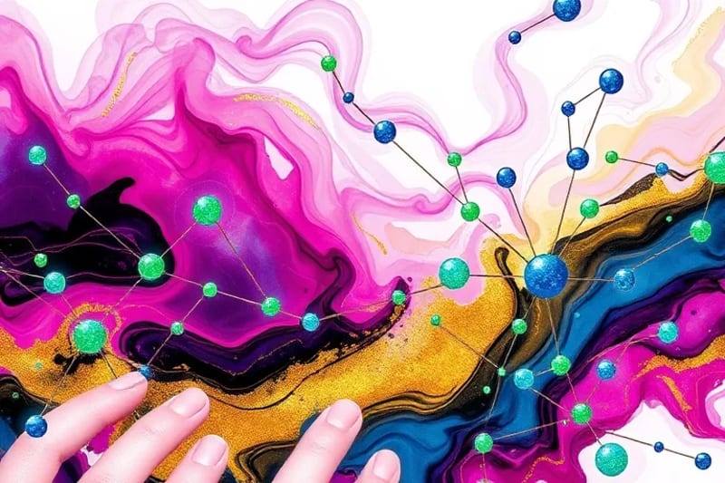 Representación abstracta de la ética en la creación de contenido digital
