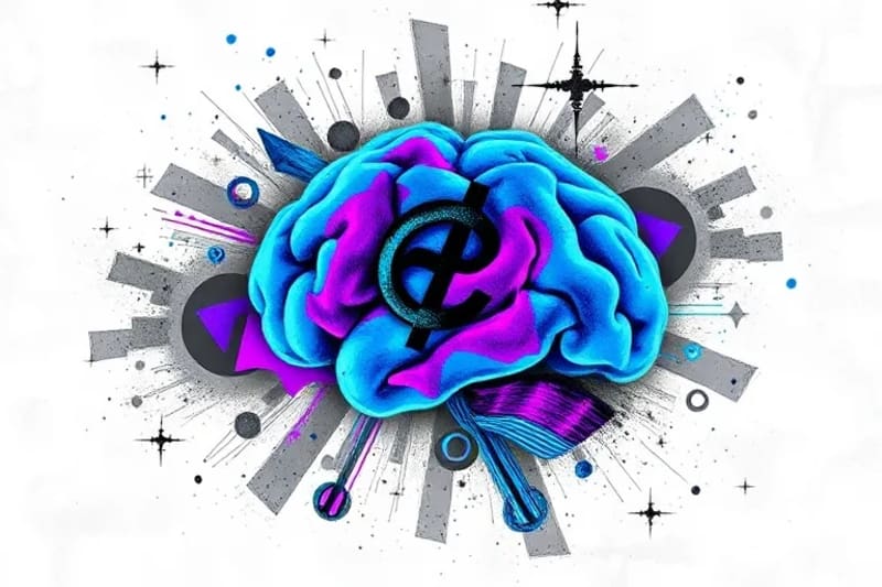 Representación abstracta de flujo de datos y símbolos de copyright fragmentados