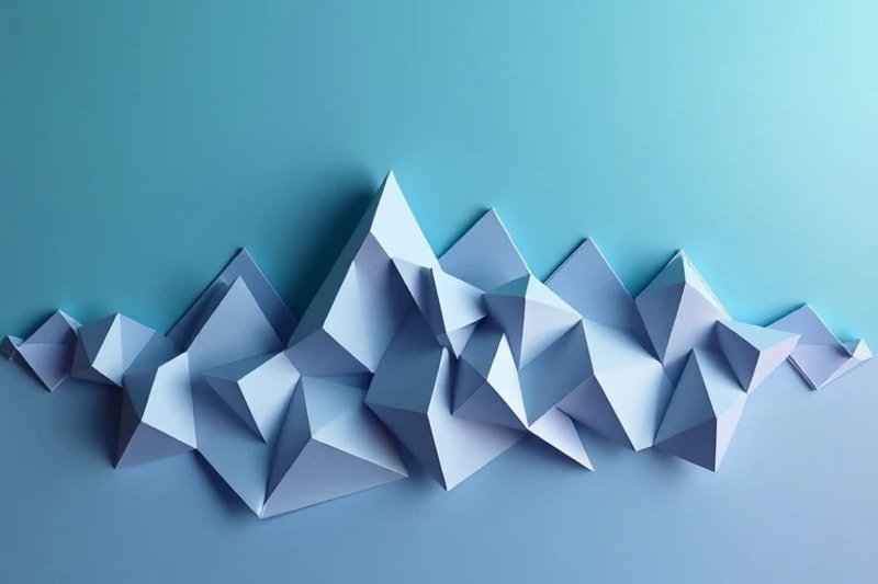 Abstract depiction of brain waves interacting with geometric architectural patterns in soothing colors.