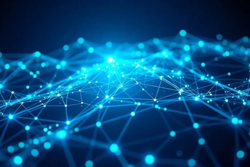 Representación abstracta de la tecnología de espectro ensanchado y redes inalámbricas.