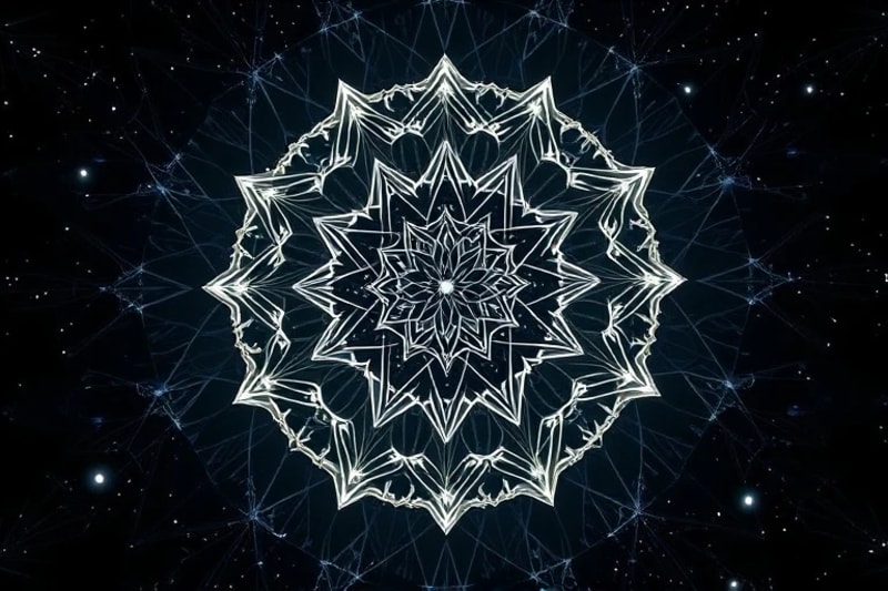 Abstract interwoven patterns of light and shadow representing dream states