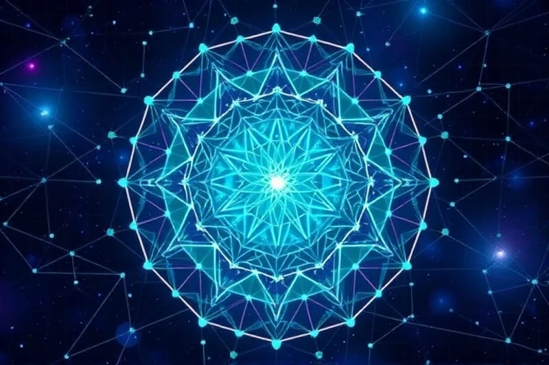 Abstract vector art showing balanced digital energy flow with organic shapes