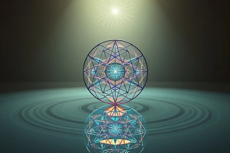 Patrones de geometría sagrada y luz etérea