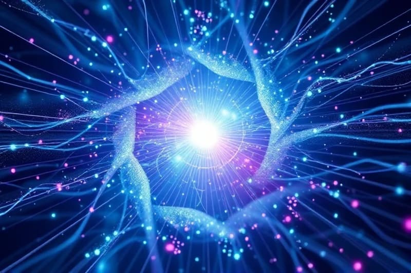 Neural network patterns overlaid on energy flows