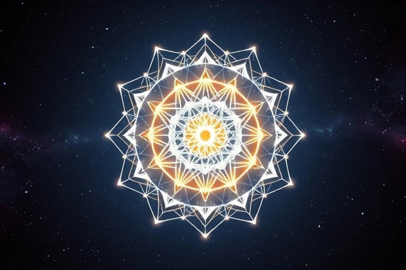 A vibrant 3D render of interconnected human-like forms glowing with energy, symbolizing a unified global consciousness in the digital age.
