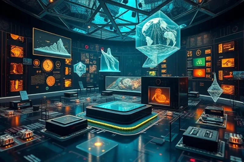 3D render of a virtual museum for submerged ancient city