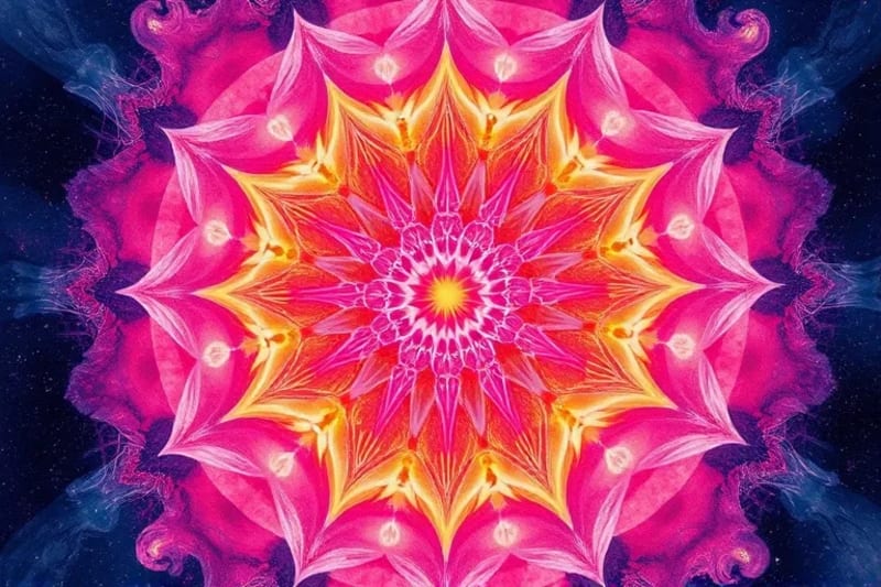 Abstract watercolor painting depicting harmonious color swirls and interconnected lines, symbolizing energetic flow and cellular well-being.