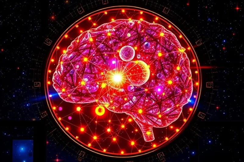 Representación 3D abstracta de una red neuronal optimizando trayectorias espaciales