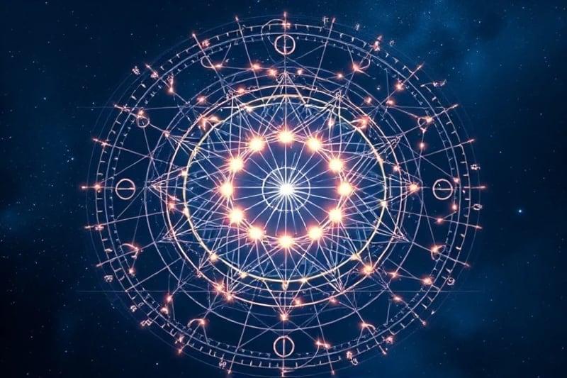 Red de energía cósmica y vórtice de transformación