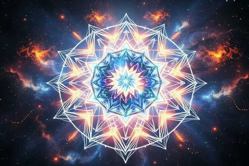 Caminos neuronales conectando con una estructura cristalina brillante