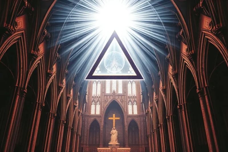Representación abstracta de patrones divinos y geometría celestial en arquitectura