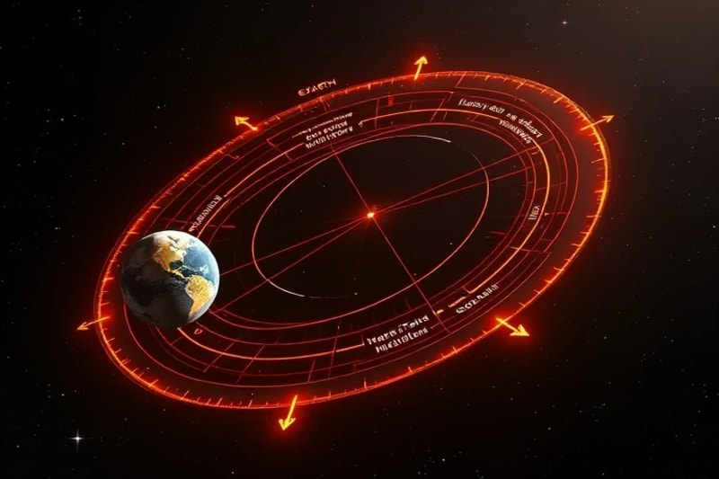 Diagram of a Hohmann transfer orbit between planets