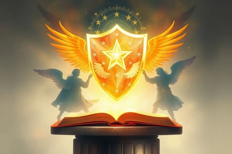 Escudo de luz espiritual repeliendo energías oscuras y envidia.