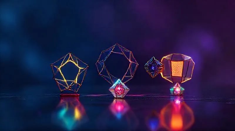 Formas geométricas abstractas que simbolizan la interconexión de los dones